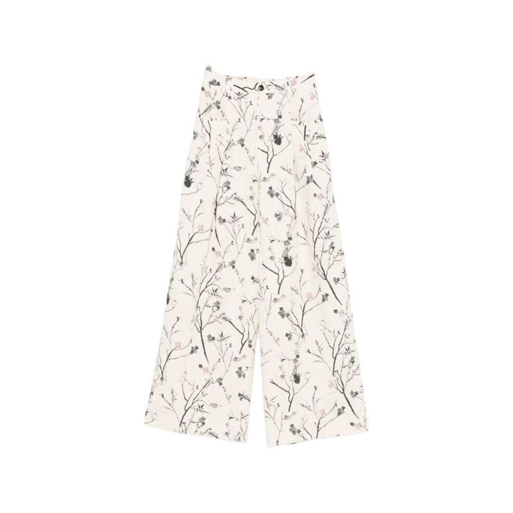 White Sand Women Printed Wide-Leg Trousers